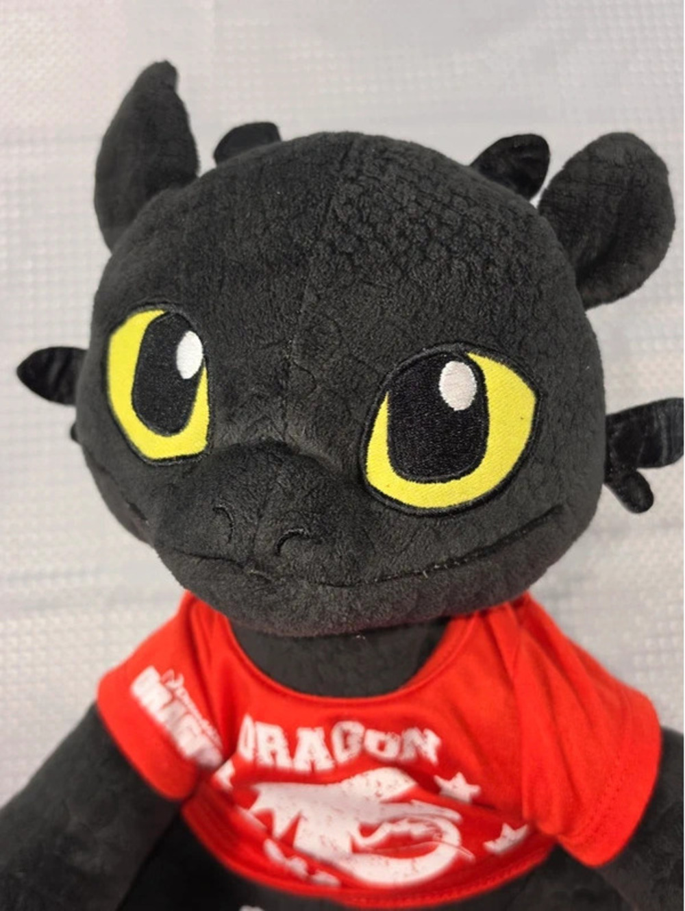 RARE Retired Build-A-Bear Toothless Night Fury Plush Red Tail Fin Dragon Master